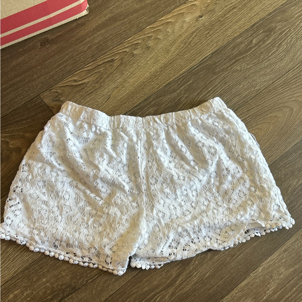 just be White Lace Trim Women's Shorts Bermudas - Picture 2 of 2